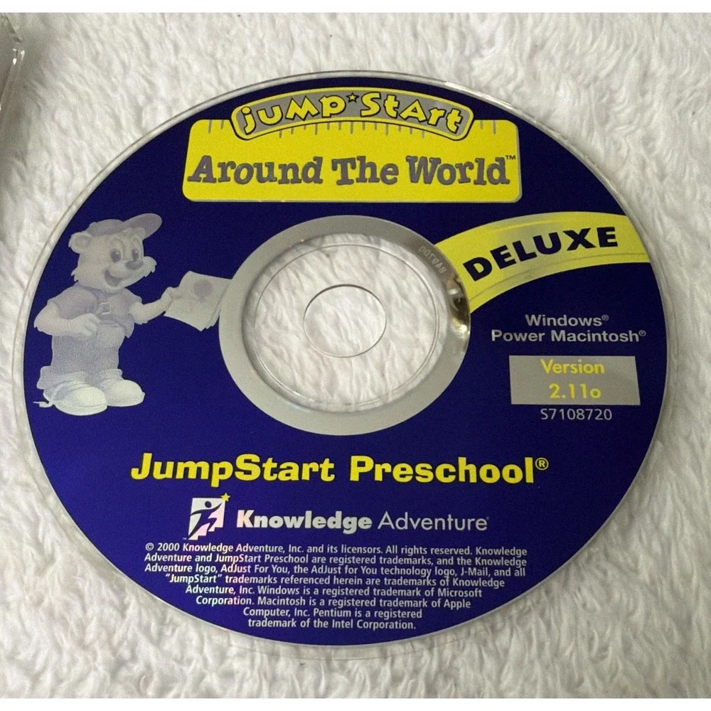 Jump Start Around The World Preschool Deluxe PC CD ROM Ver 2.11o Vtg Game Learn
